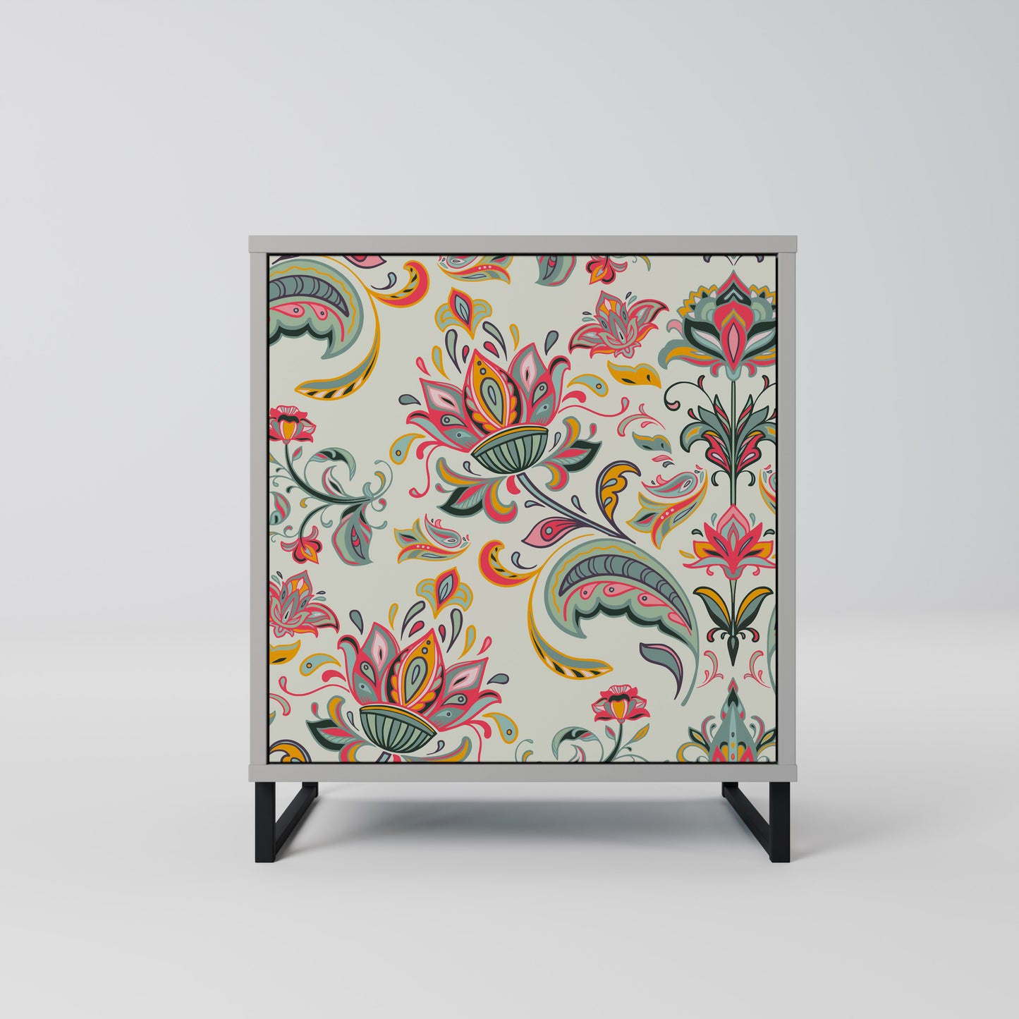 ORGANIC FOLKLORE 1-Door Sideboard in Grey Finish