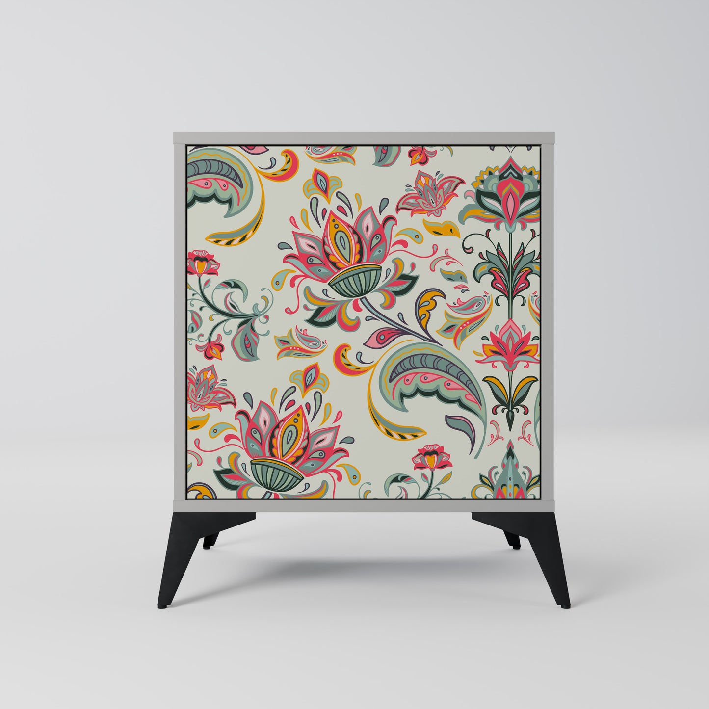 ORGANIC FOLKLORE 1-Door Sideboard in Grey Finish