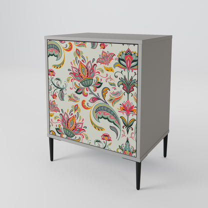 ORGANIC FOLKLORE 1-Door Sideboard in Grey Finish