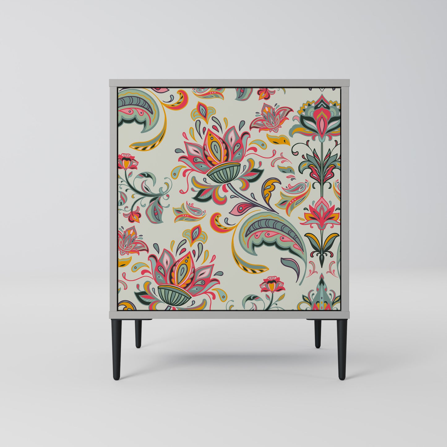 ORGANIC FOLKLORE 1-Door Sideboard in Grey Finish