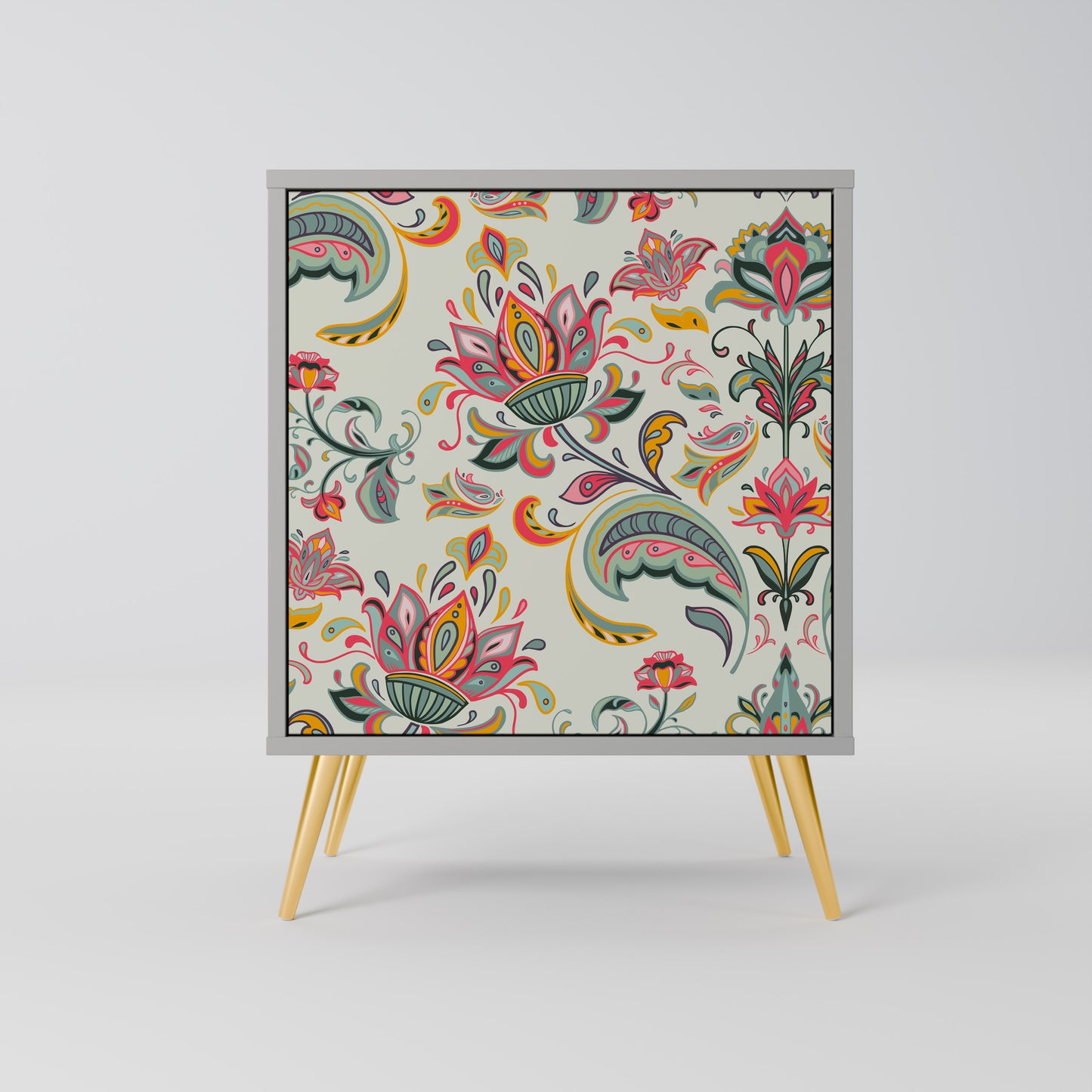 ORGANIC FOLKLORE 1-Door Sideboard in Grey Finish