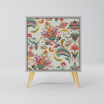 ORGANIC FOLKLORE 1-Door Sideboard in Grey Finish