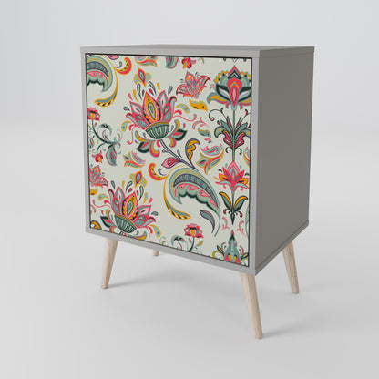 ORGANIC FOLKLORE 1-Door Sideboard in Grey Finish