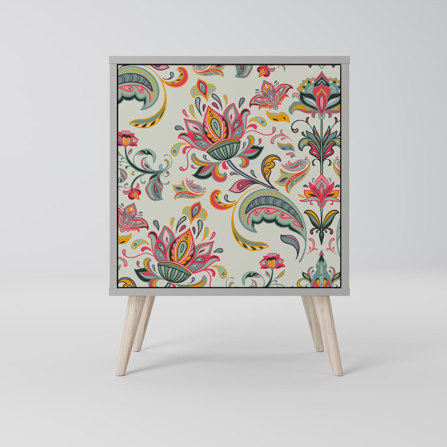 ORGANIC FOLKLORE 1-Door Sideboard in Grey Finish