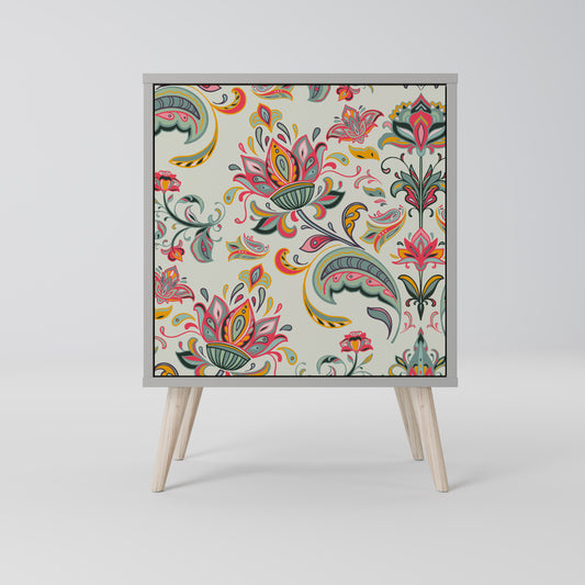 Credenza ORGANIC FOLKLORE a 1 anta con finitura grigia