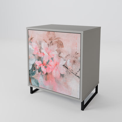CHERRY BLOSSOM 1-Door Sideboard in Grey Finish
