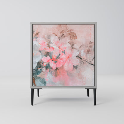 CHERRY BLOSSOM 1-Door Sideboard in Grey Finish