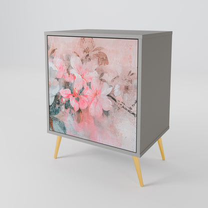 CHERRY BLOSSOM 1-Door Sideboard in Grey Finish