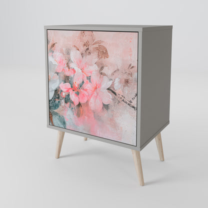 CHERRY BLOSSOM 1-Door Sideboard in Grey Finish