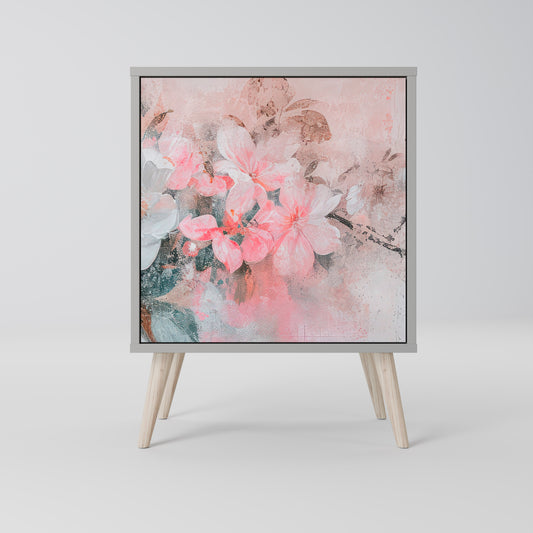 CHERRY BLOSSOM 1-Door Sideboard in Grey Finish