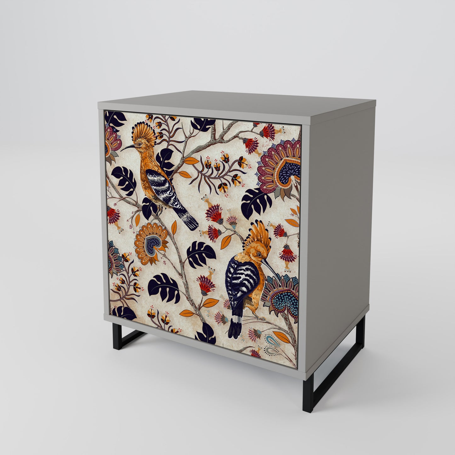 Credenza EMINENT HOOPOE a 1 anta con finitura grigia