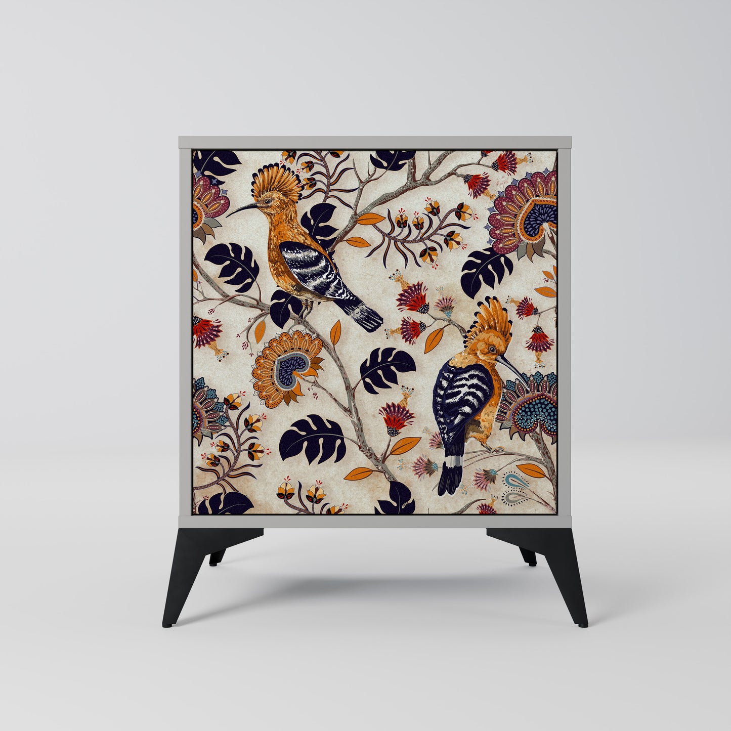 Credenza EMINENT HOOPOE a 1 anta con finitura grigia