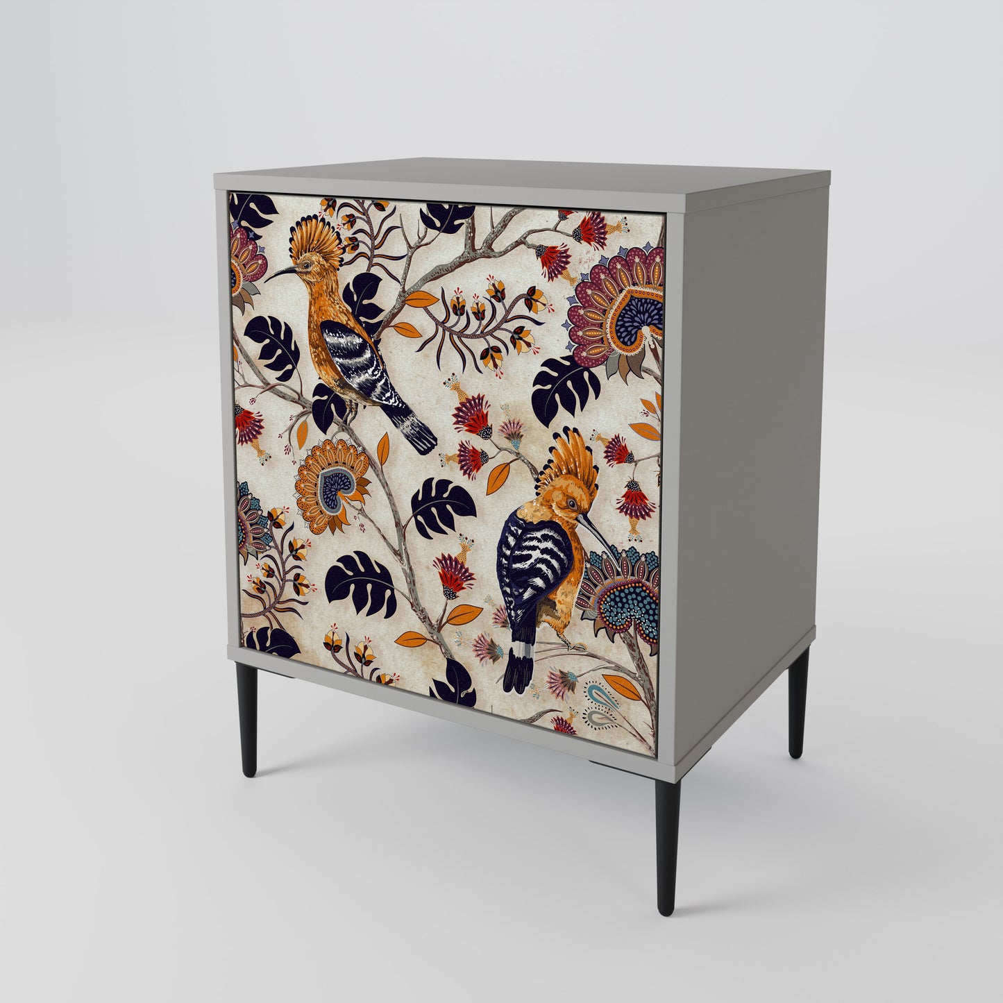 Credenza EMINENT HOOPOE a 1 anta con finitura grigia