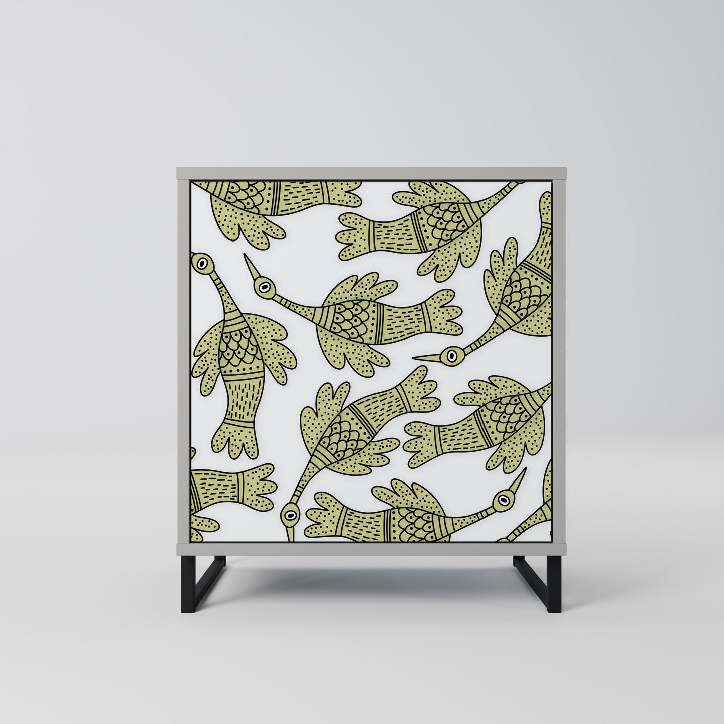 SEEDLING SONGBIRD 1-Door Sideboard in Grey Finish