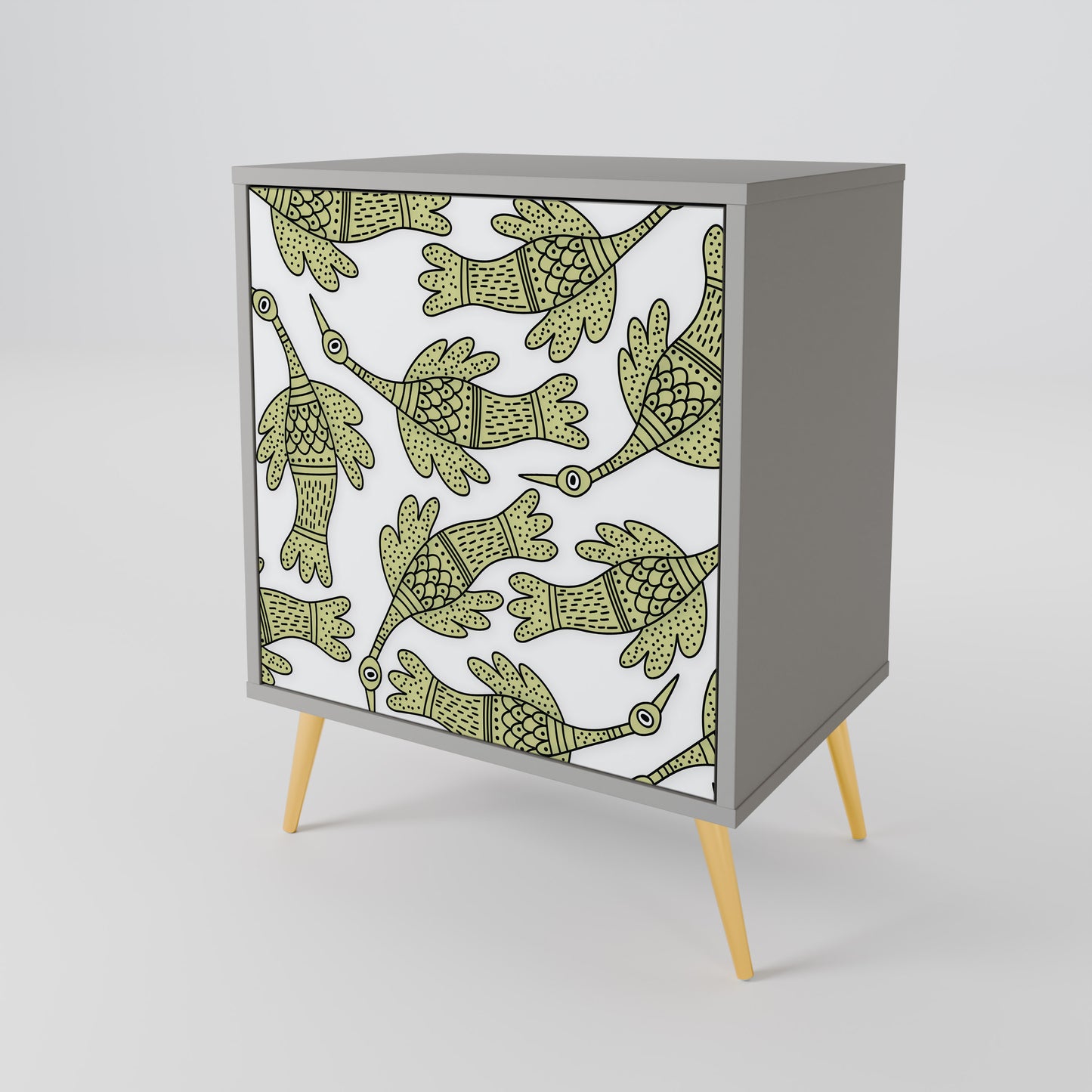 SEEDLING SONGBIRD 1-Door Sideboard in Grey Finish