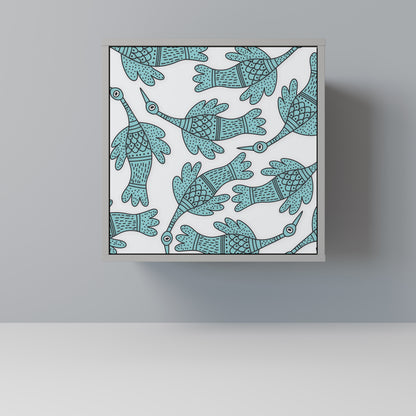 Credenza WATERSPOUT SONGIBIRD a 1 anta con finitura grigia