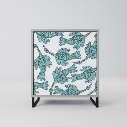 Credenza WATERSPOUT SONGIBIRD a 1 anta con finitura grigia