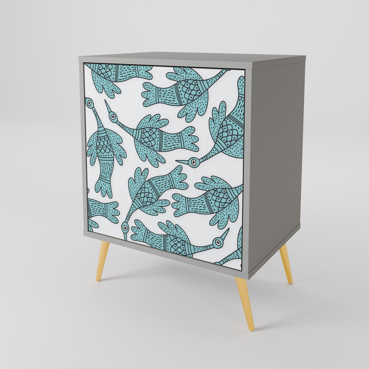 Credenza WATERSPOUT SONGIBIRD a 1 anta con finitura grigia