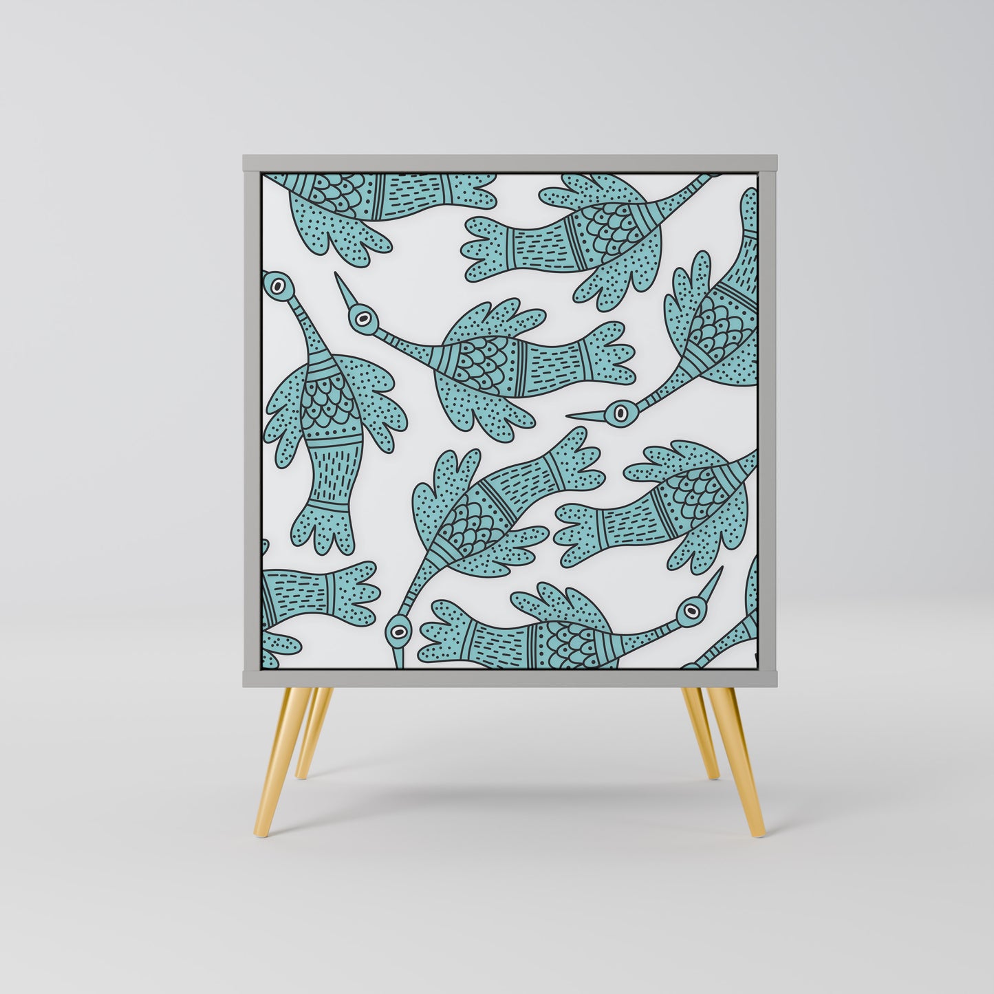 Credenza WATERSPOUT SONGIBIRD a 1 anta con finitura grigia