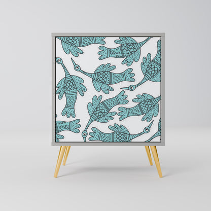 Credenza WATERSPOUT SONGIBIRD a 1 anta con finitura grigia