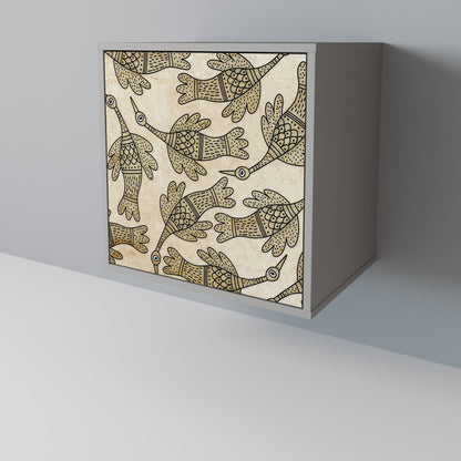 ALMONDINE SONGBIRD 1-Door Sideboard in Grey Finish