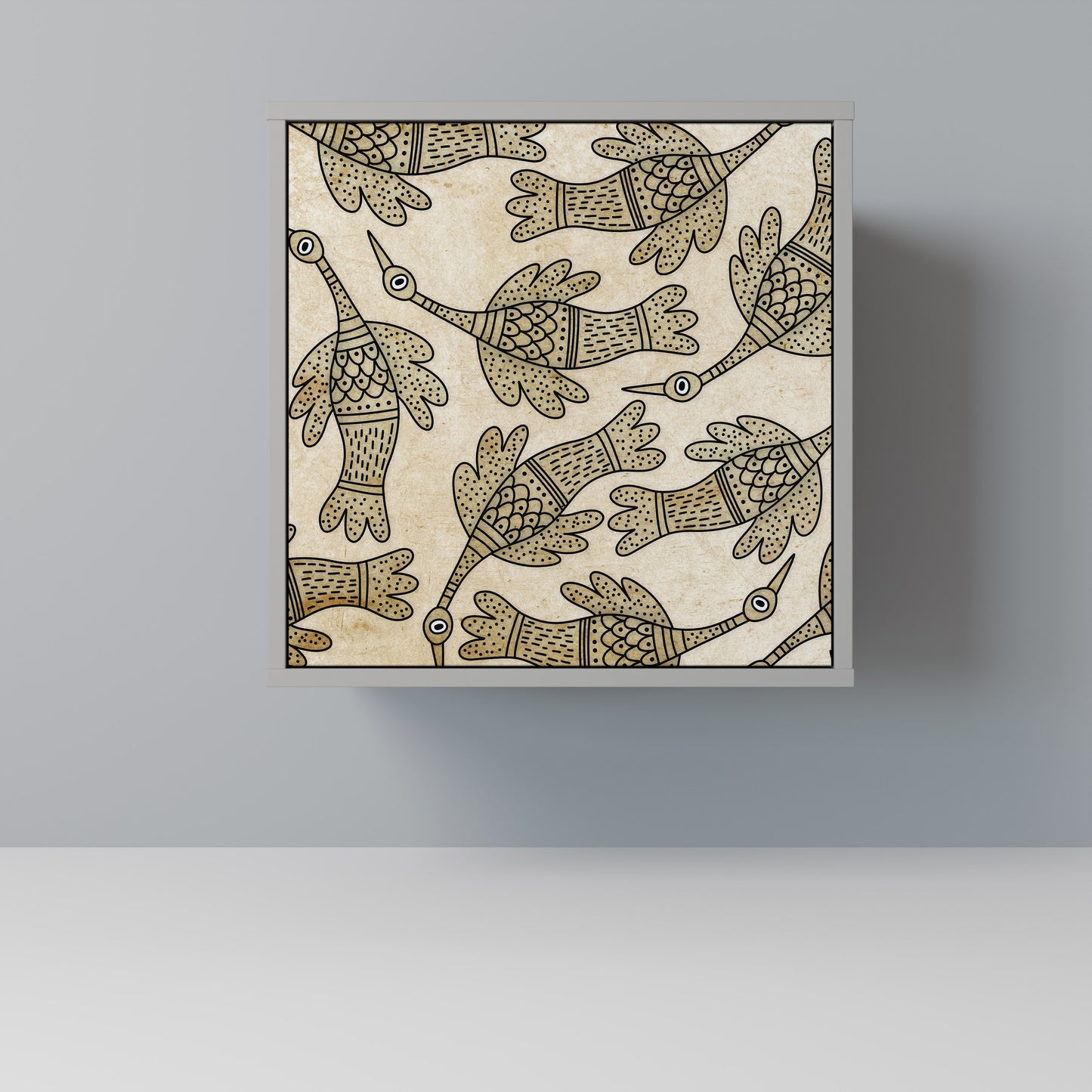 ALMONDINE SONGBIRD 1-Door Sideboard in Grey Finish