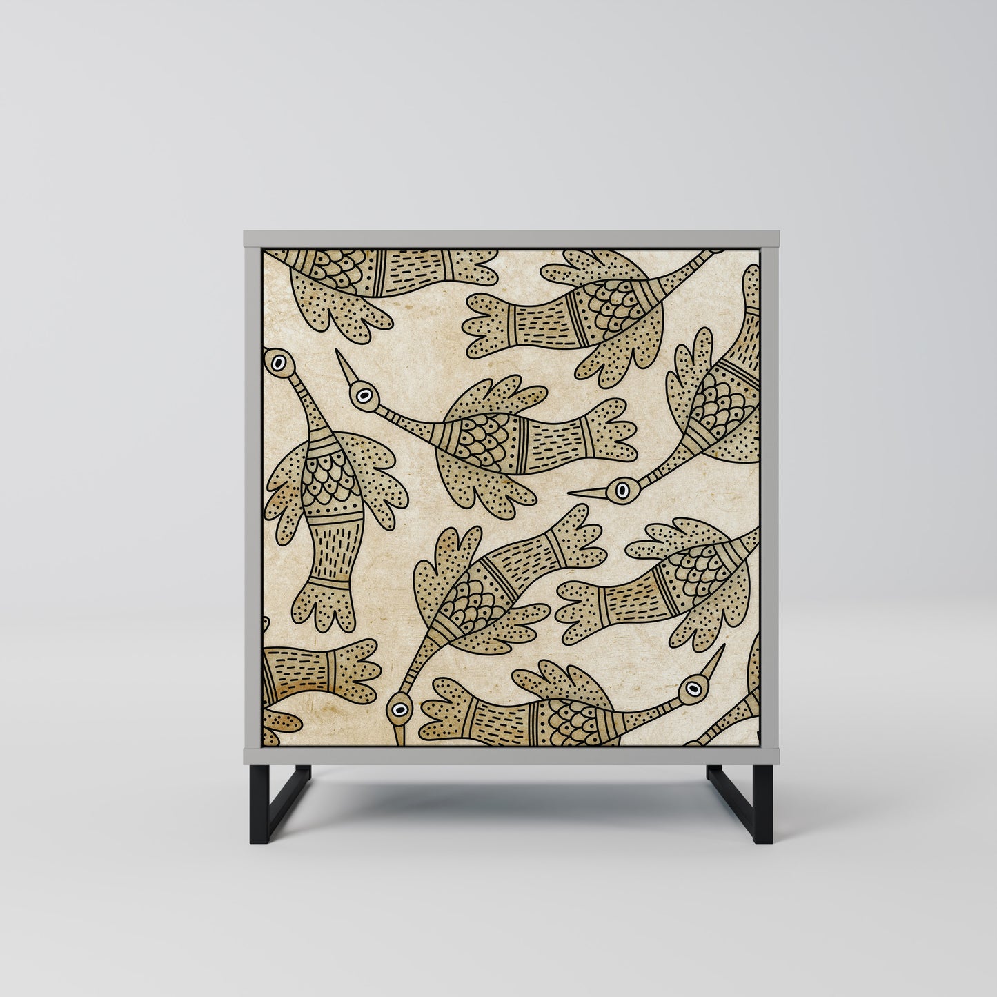 ALMONDINE SONGBIRD 1-Door Sideboard in Grey Finish