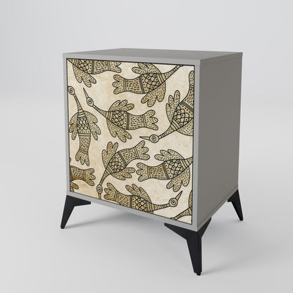 ALMONDINE SONGBIRD 1-Door Sideboard in Grey Finish