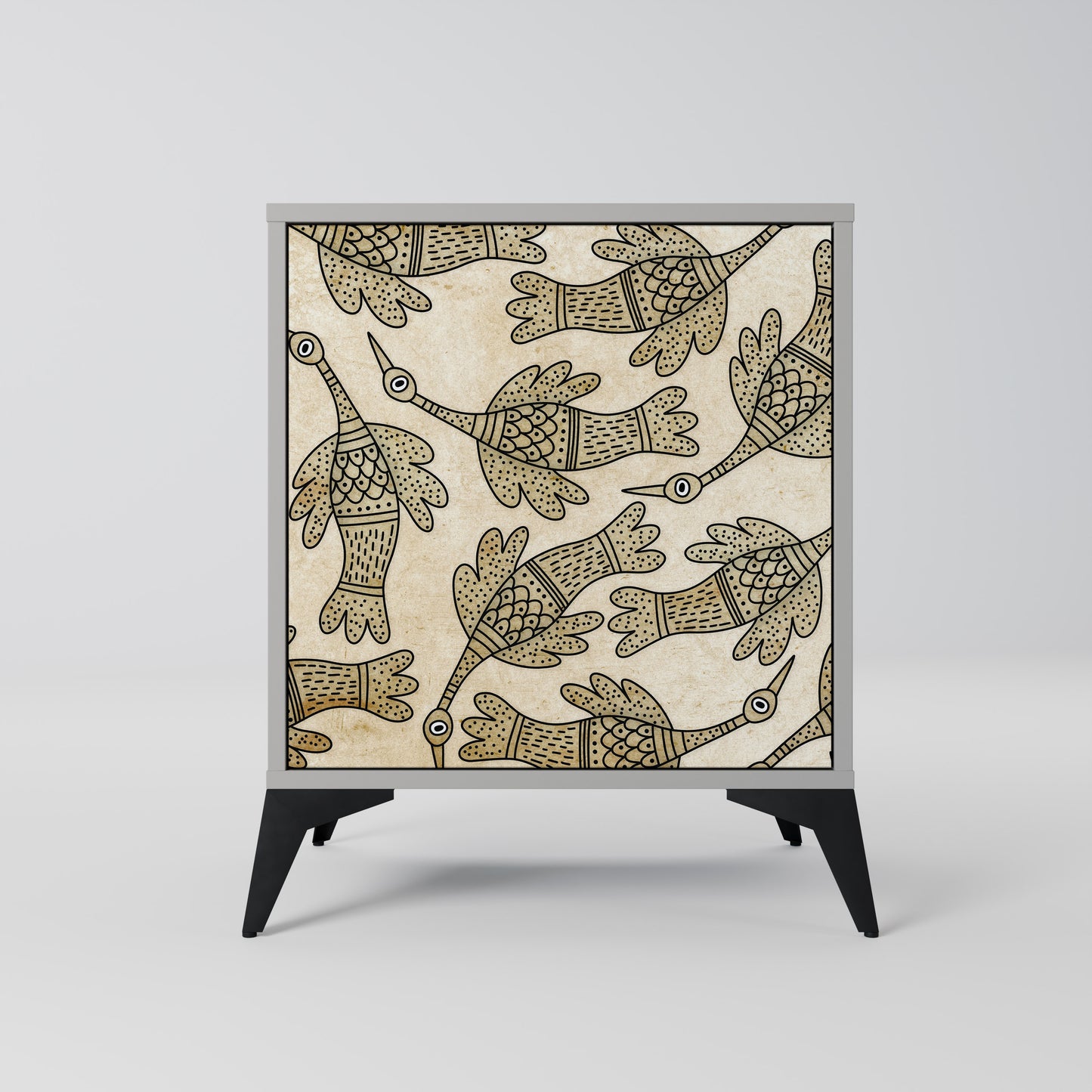 ALMONDINE SONGBIRD 1-Door Sideboard in Grey Finish