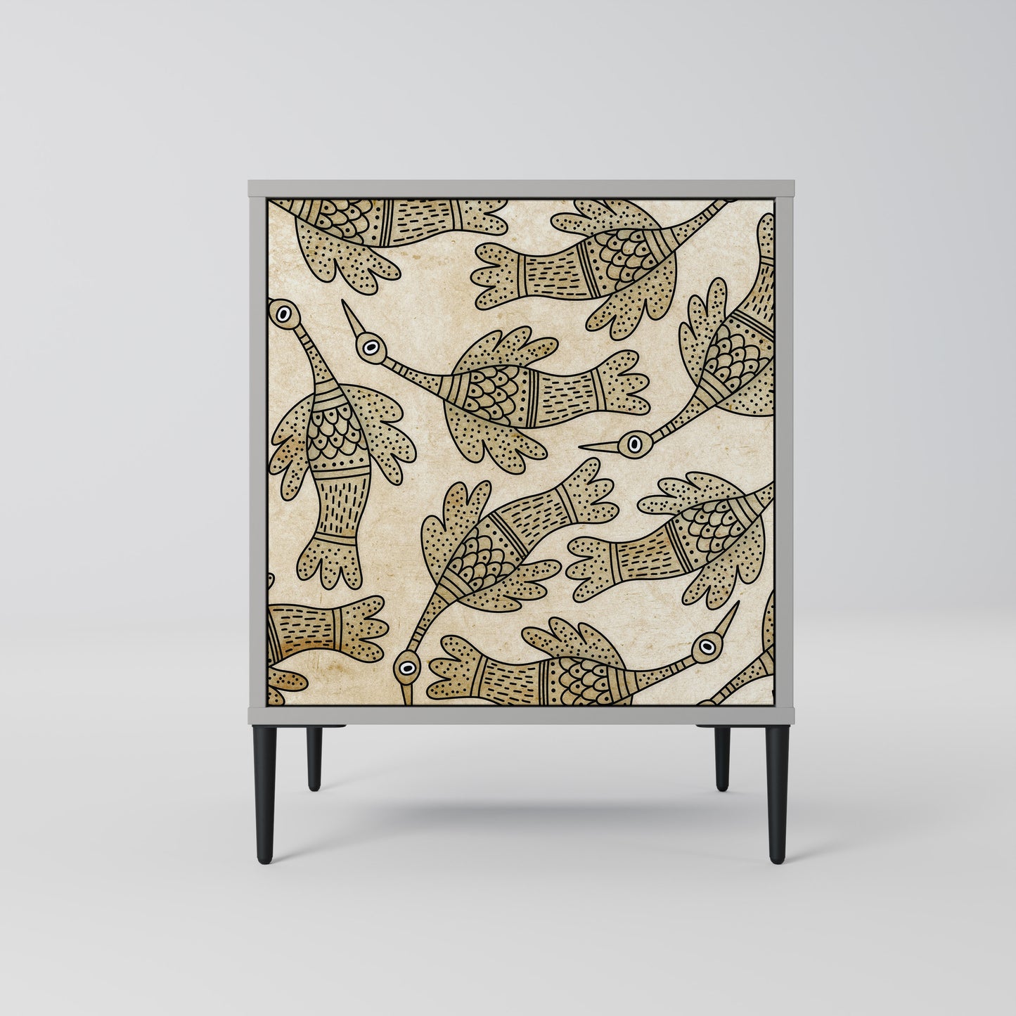 ALMONDINE SONGBIRD 1-Door Sideboard in Grey Finish