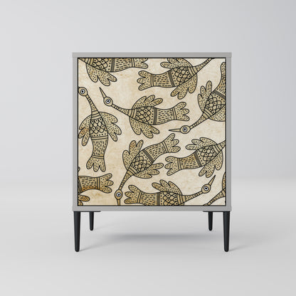 ALMONDINE SONGBIRD 1-Door Sideboard in Grey Finish