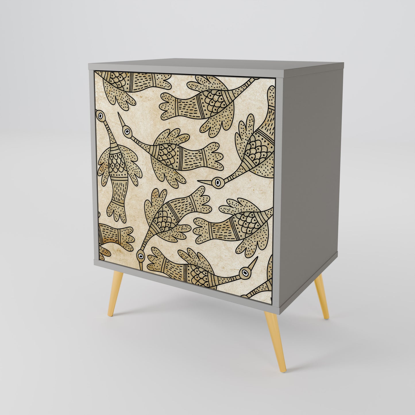 ALMONDINE SONGBIRD 1-Door Sideboard in Grey Finish