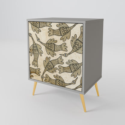 ALMONDINE SONGBIRD 1-Door Sideboard in Grey Finish