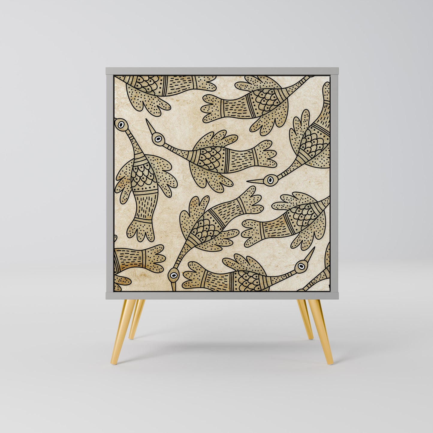 ALMONDINE SONGBIRD 1-Door Sideboard in Grey Finish