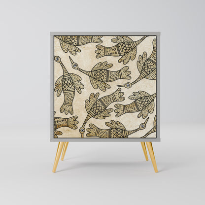 ALMONDINE SONGBIRD 1-Door Sideboard in Grey Finish