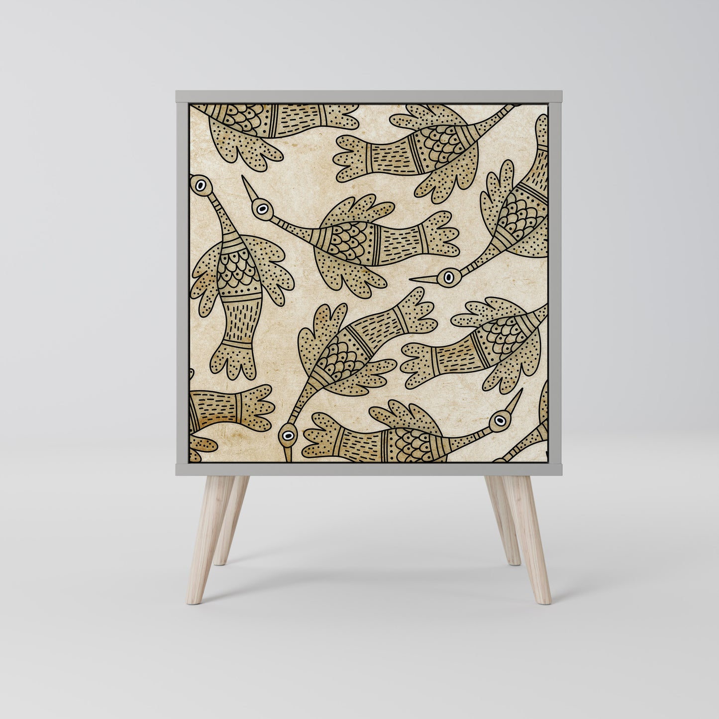 ALMONDINE SONGBIRD 1-Door Sideboard in Grey Finish