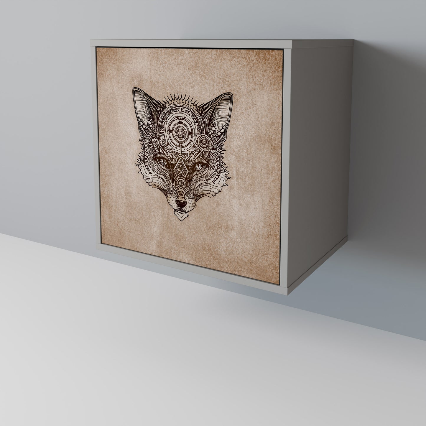 STEAMPUNK CLAN 1-Door Sideboard in Grey Finish