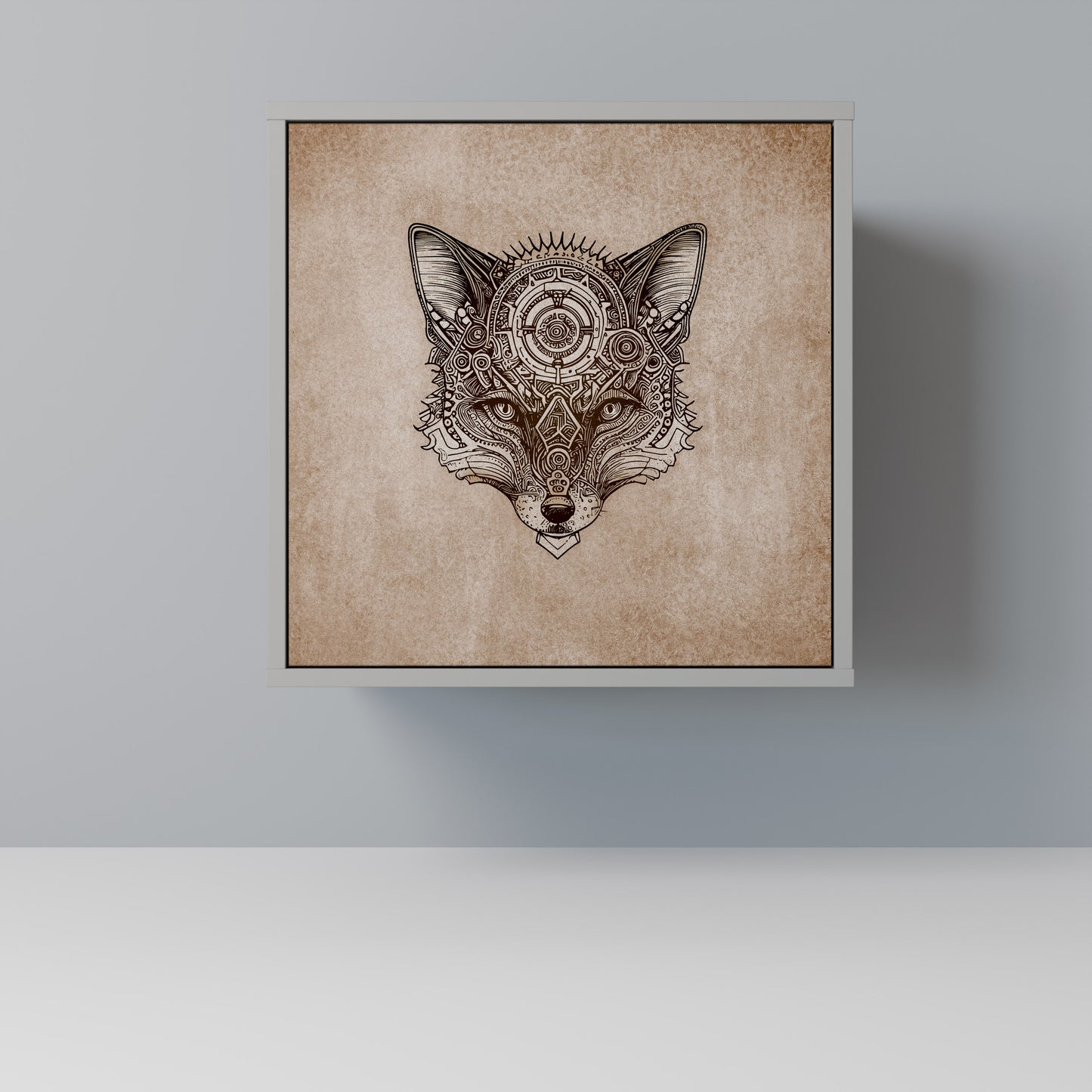 STEAMPUNK CLAN 1-Door Sideboard in Grey Finish