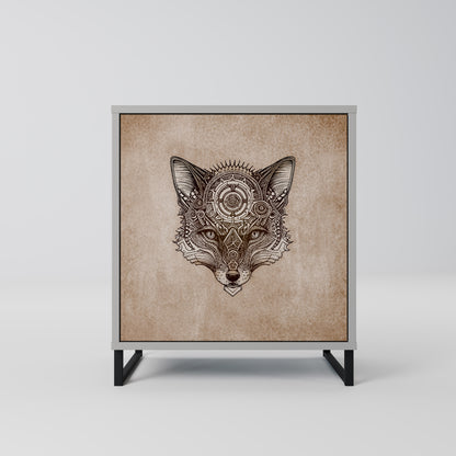 STEAMPUNK CLAN 1-Door Sideboard in Grey Finish