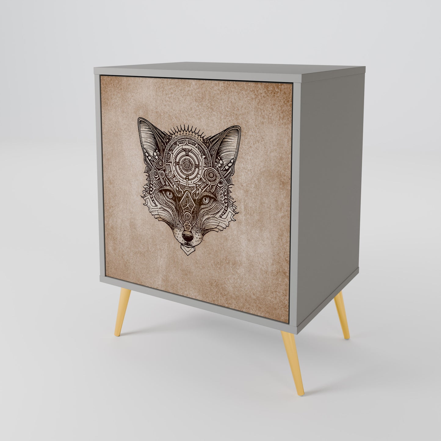 STEAMPUNK CLAN 1-Door Sideboard in Grey Finish