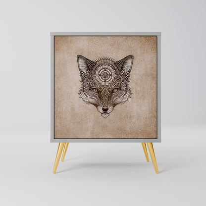 STEAMPUNK CLAN 1-Door Sideboard in Grey Finish