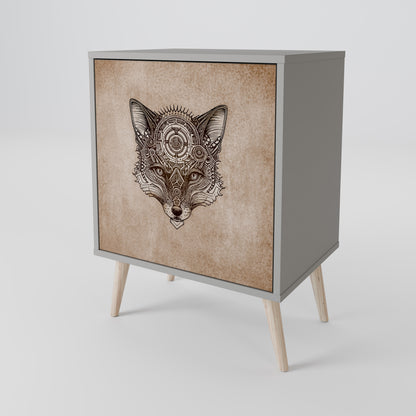 STEAMPUNK CLAN 1-Door Sideboard in Grey Finish