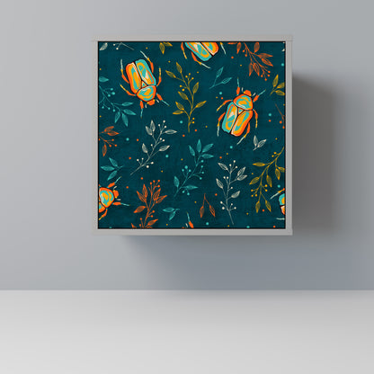 Credenza AUTUMN INSETTI a 1 anta con finitura grigia