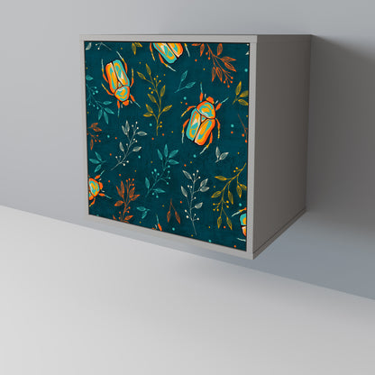 Credenza AUTUMN INSETTI a 1 anta con finitura grigia