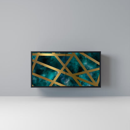 Credenza a 2 ante THE LABYRINTH OF GOLD con finitura nera