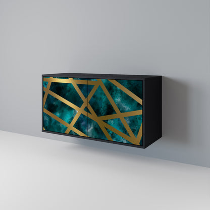 Credenza a 2 ante THE LABYRINTH OF GOLD con finitura nera