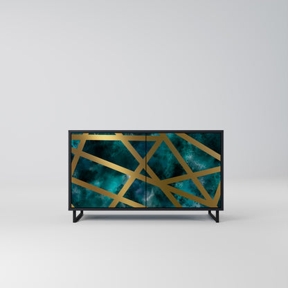 Credenza a 2 ante THE LABYRINTH OF GOLD con finitura nera