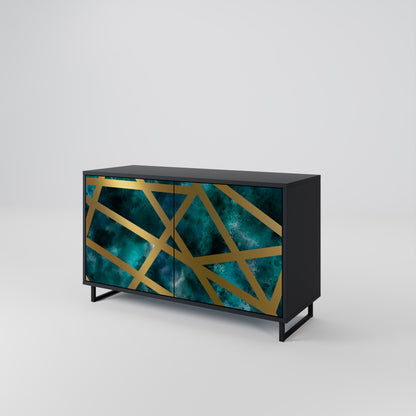 Credenza a 2 ante THE LABYRINTH OF GOLD con finitura nera