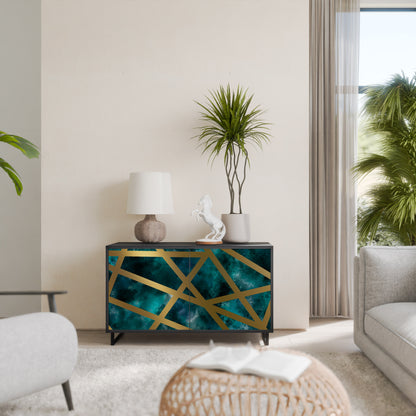 Credenza a 2 ante THE LABYRINTH OF GOLD con finitura nera