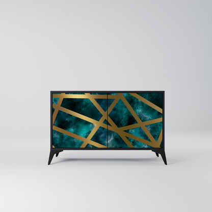 Credenza a 2 ante THE LABYRINTH OF GOLD con finitura nera